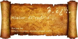 Himler Árpád névjegykártya